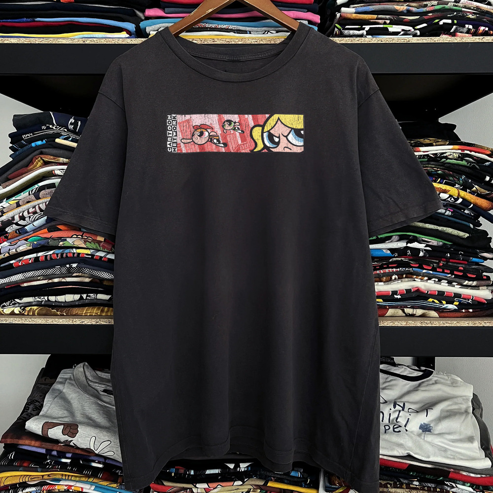 90's Powerpuff Girls , Black Tee